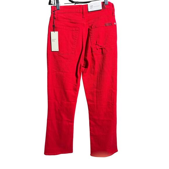 7 For All Mankind High Waist Slim Kick Distressed Jeans Size 27 NWT - Picture 6 of 9